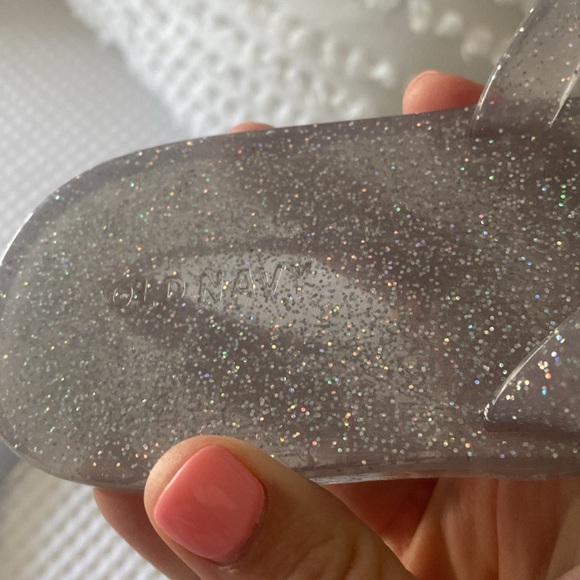 NWOT silver glitter jelly slides size 10 - Picture 3 of 3